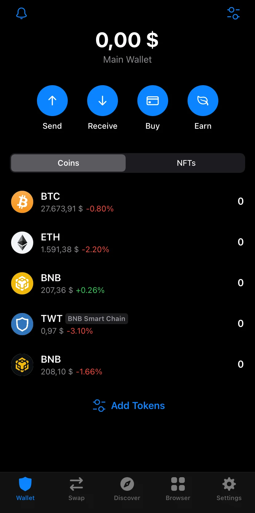 第 1 步:登录您的 Trust Wallet 应用程序