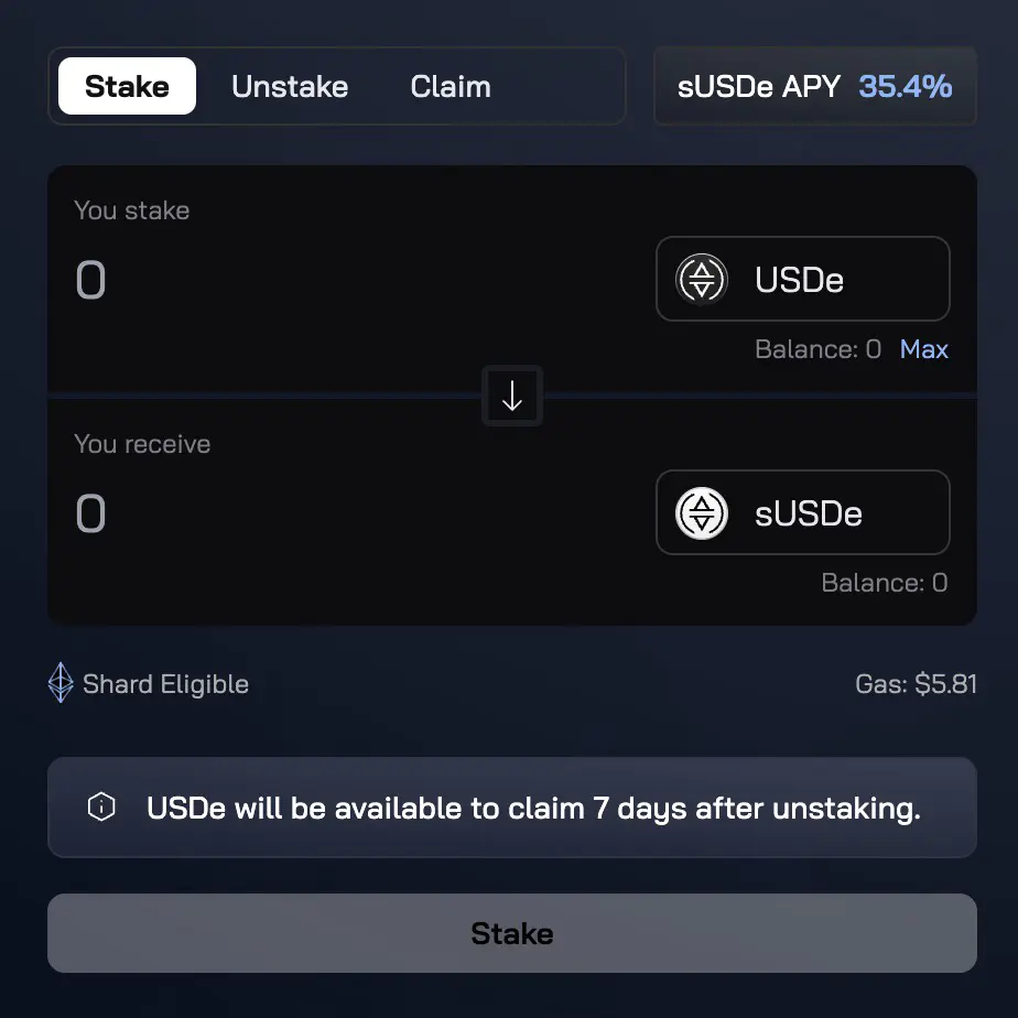 质押 usde 的说明