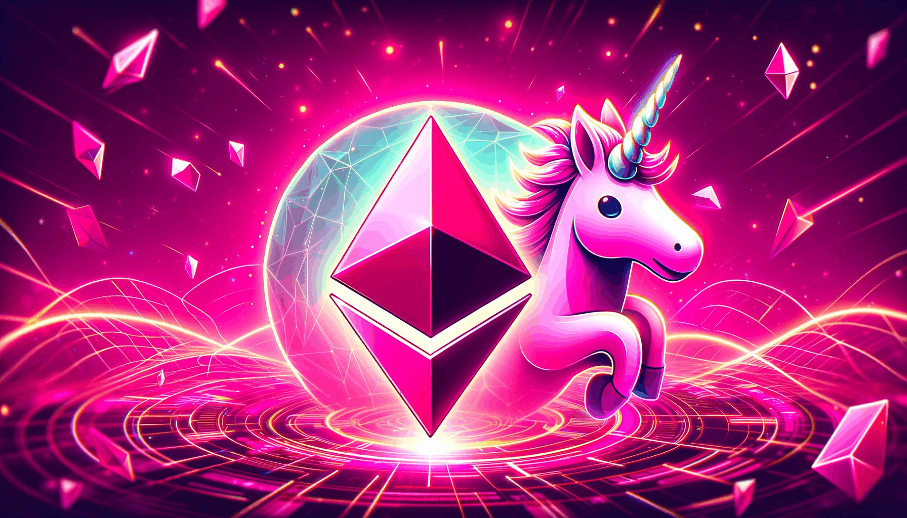 DALL·E-2023-12-28-11.57.11-A-vibrant-pink-toned-banner-image-featuring-the-logos-of-Ethereum-ETH-and-Uniswap.-The-Ethereum-logo-should-be-creatively-adapted-to-fit-the-lively-.png